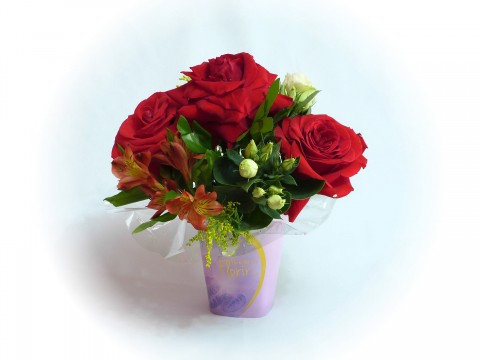 Arranjo com 3 Rosas Importadas